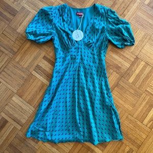 NWT STAUD green mini dress size 2